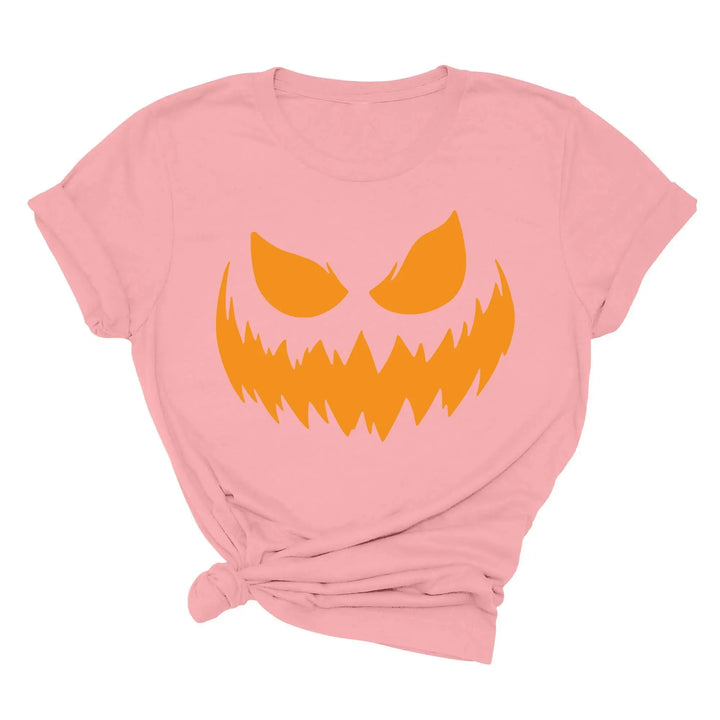 Halloween Pumpkin Shirt for Women | Jack-O-Lantern Face Tee Shirtprintingcenter
