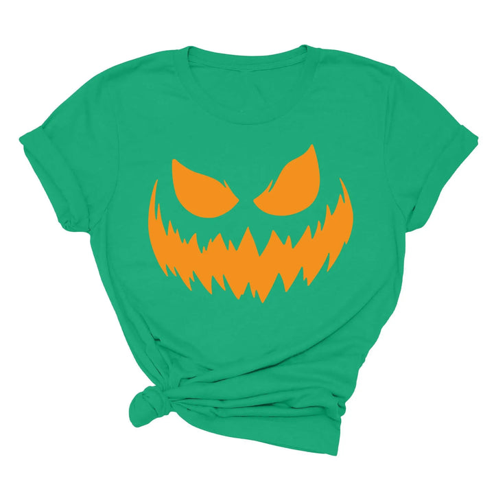 Halloween Pumpkin Shirt for Women | Jack-O-Lantern Face Tee Shirtprintingcenter