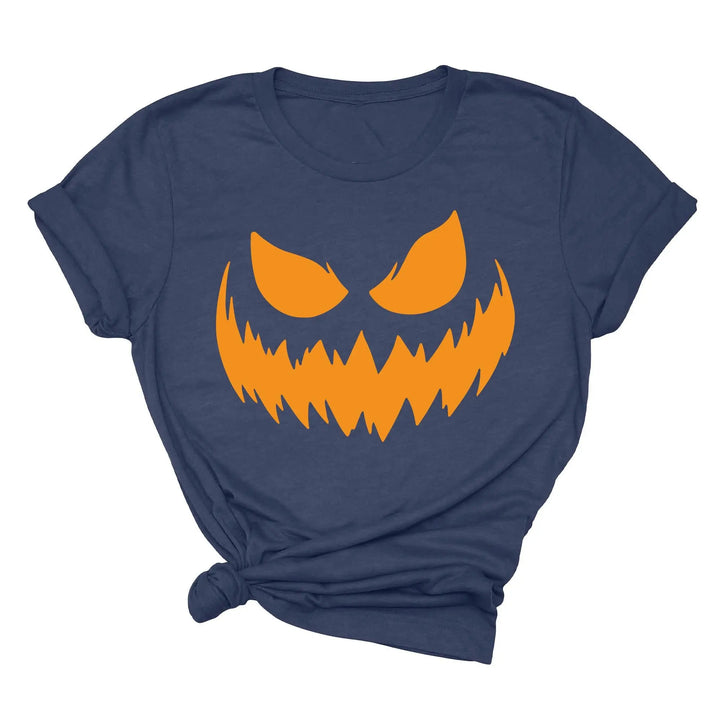 Halloween Pumpkin Shirt for Women | Jack-O-Lantern Face Tee Shirtprintingcenter