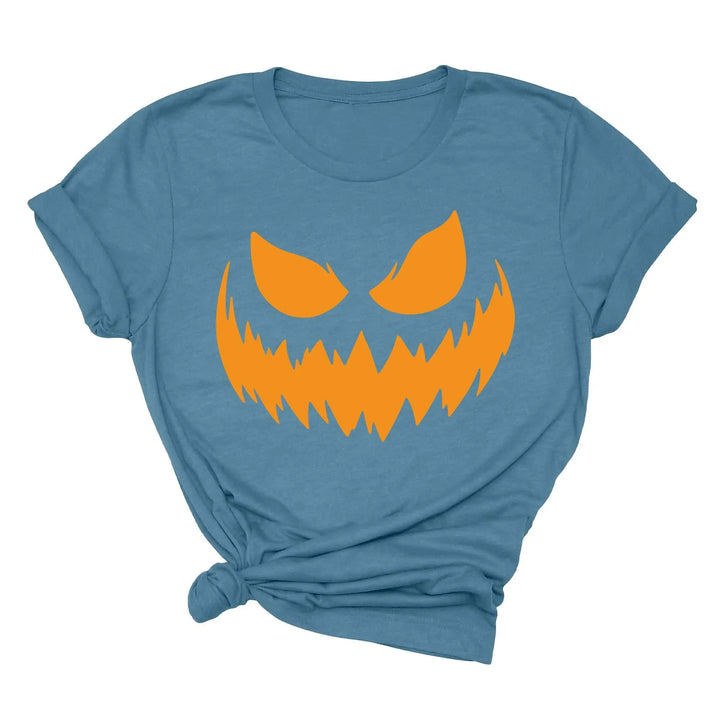 Halloween Pumpkin Shirt for Women | Jack-O-Lantern Face Tee Shirtprintingcenter