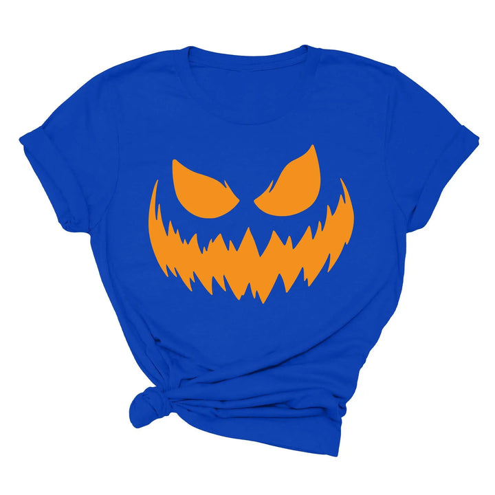 Halloween Pumpkin Shirt for Women | Jack-O-Lantern Face Tee Shirtprintingcenter