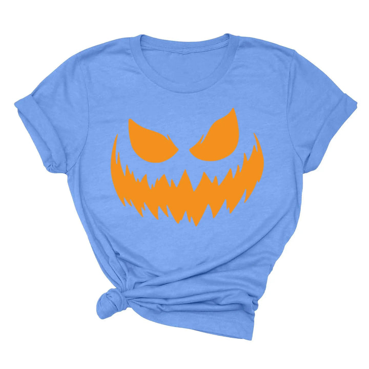Halloween Pumpkin Shirt for Women | Jack-O-Lantern Face Tee Shirtprintingcenter