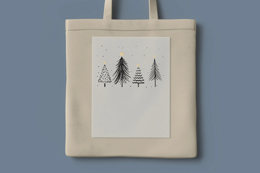 Hand-Drawn Christmas Tree DTF Transfers, Ready to Press Holiday Designs