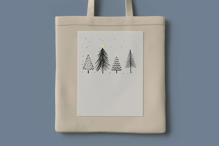 Hand-Drawn Christmas Tree DTF Transfers, Ready to Press Holiday Designs