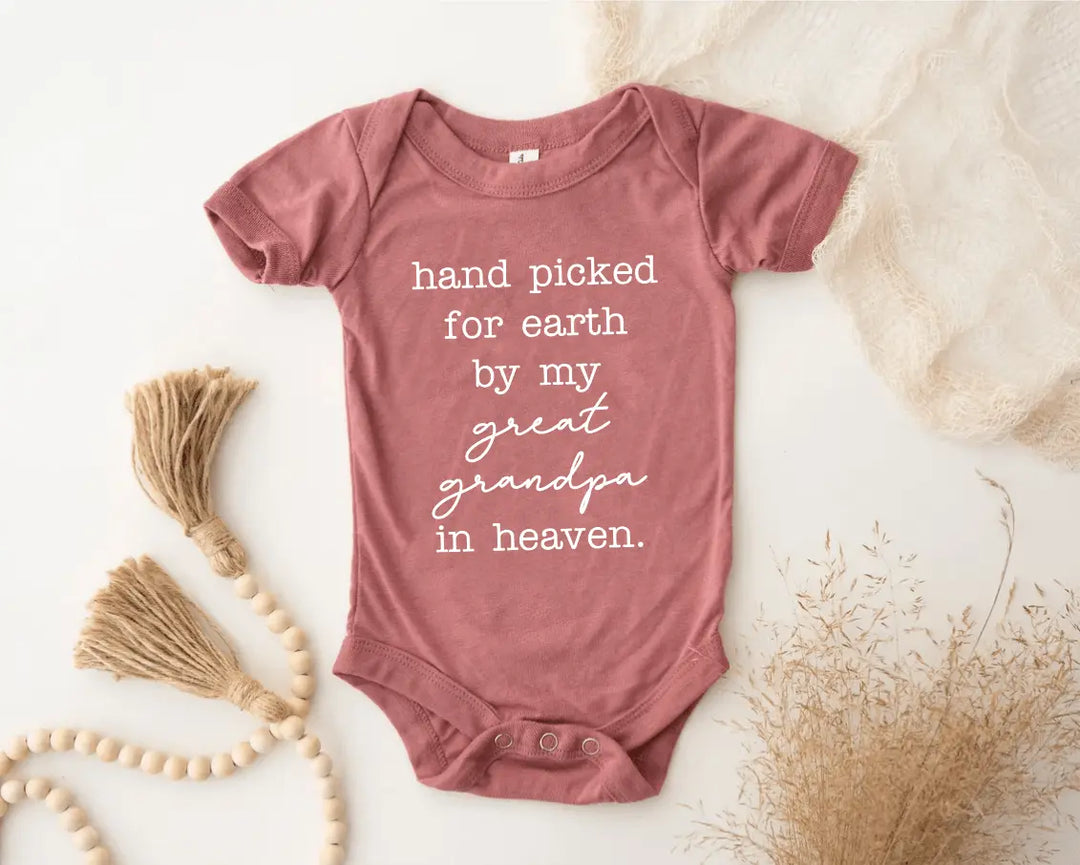 Hand-Picked by Great Grandpa Bodysuit - Pregnancy Announcement Shirtprintingcenter