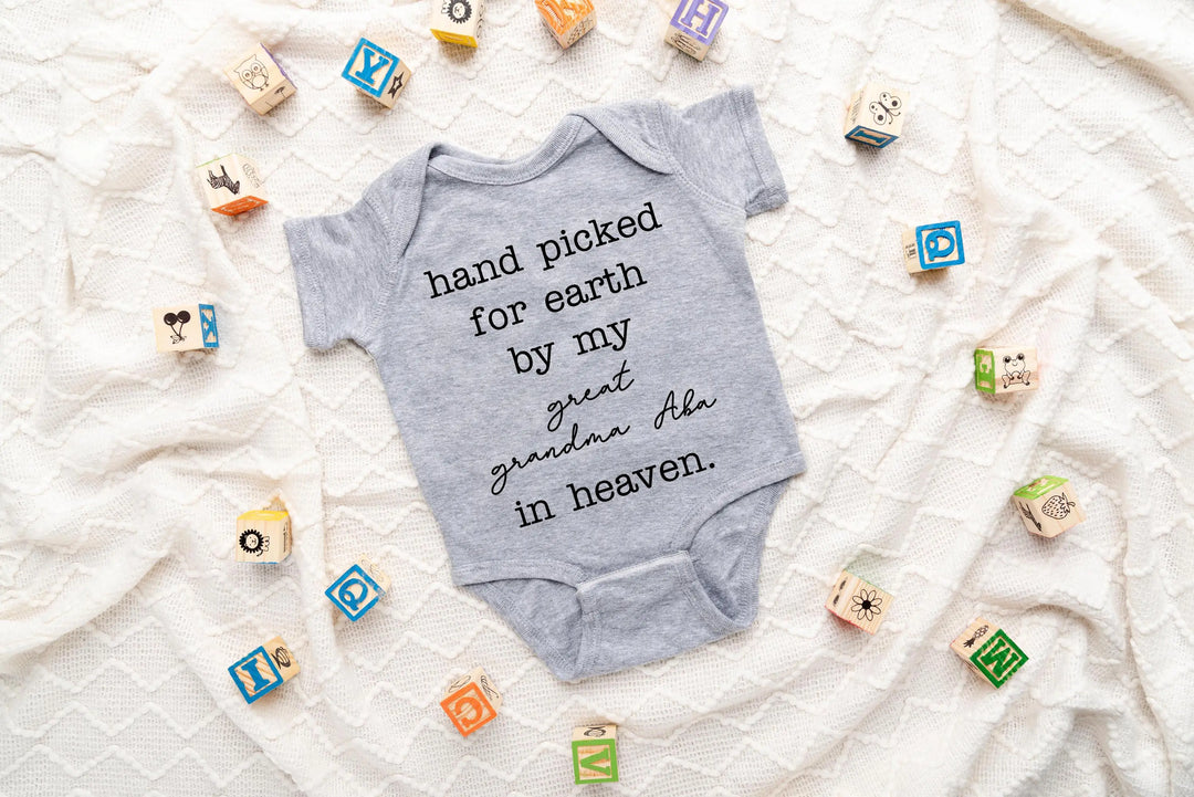 Hand-Picked by Great Grandpa Bodysuit - Pregnancy Announcement Shirtprintingcenter