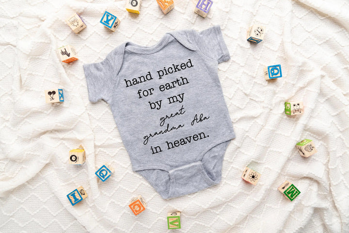 Hand-Picked by Great Grandpa Bodysuit - Pregnancy Announcement Shirtprintingcenter