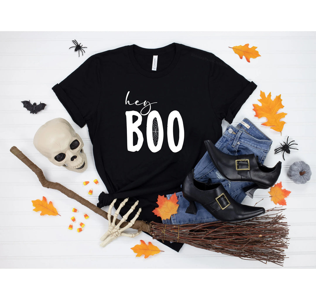 Hey Boo Shirt | Cute Halloween Party Shirt Shirtprintingcenter