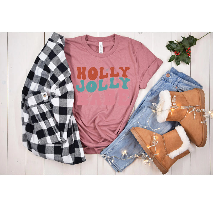 Holly Jolly Babe Shirt | Retro Vintage Christmas Tee Shirtprintingcenter