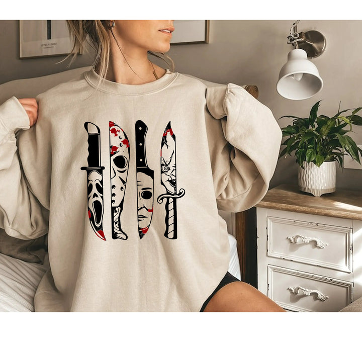 Horror Movies Sweatshirt | Spooky Serial Killer Halloween Shirt Shirtprintingcenter