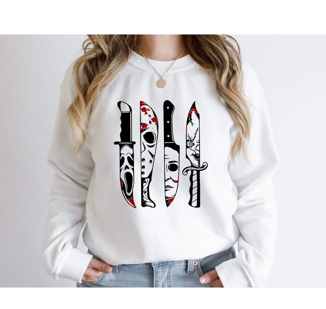 Horror Movies Sweatshirt | Spooky Serial Killer Halloween Shirt Shirtprintingcenter