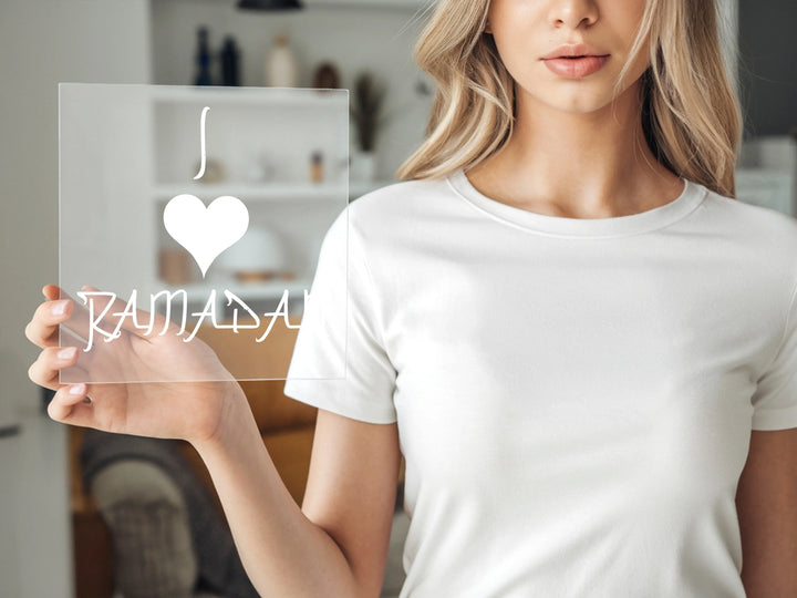 Transferencias DTF "Amo el Ramadán" | Decoración islámica para el hogar | Transferencias DTF para regalos de Ramadán