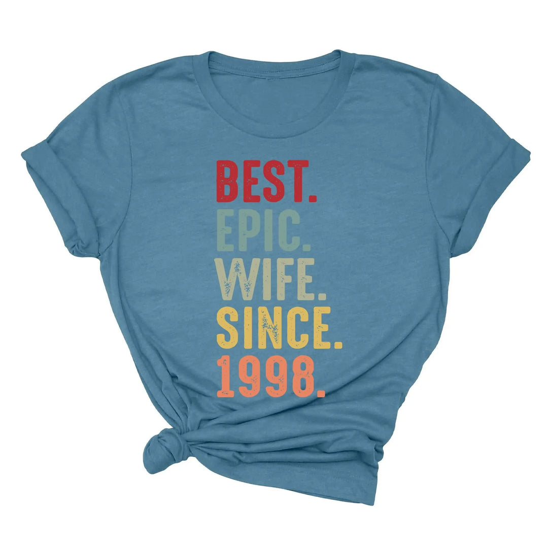 Just Married Shirt - Personalized 25th Wedding Anniversary Gift Tee Shirtprintingcenter