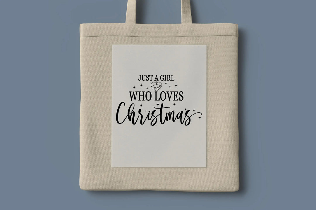 Just a Girl Who Loves Christmas DTF Transfers | Women's Merry Christmas DTF Transfer