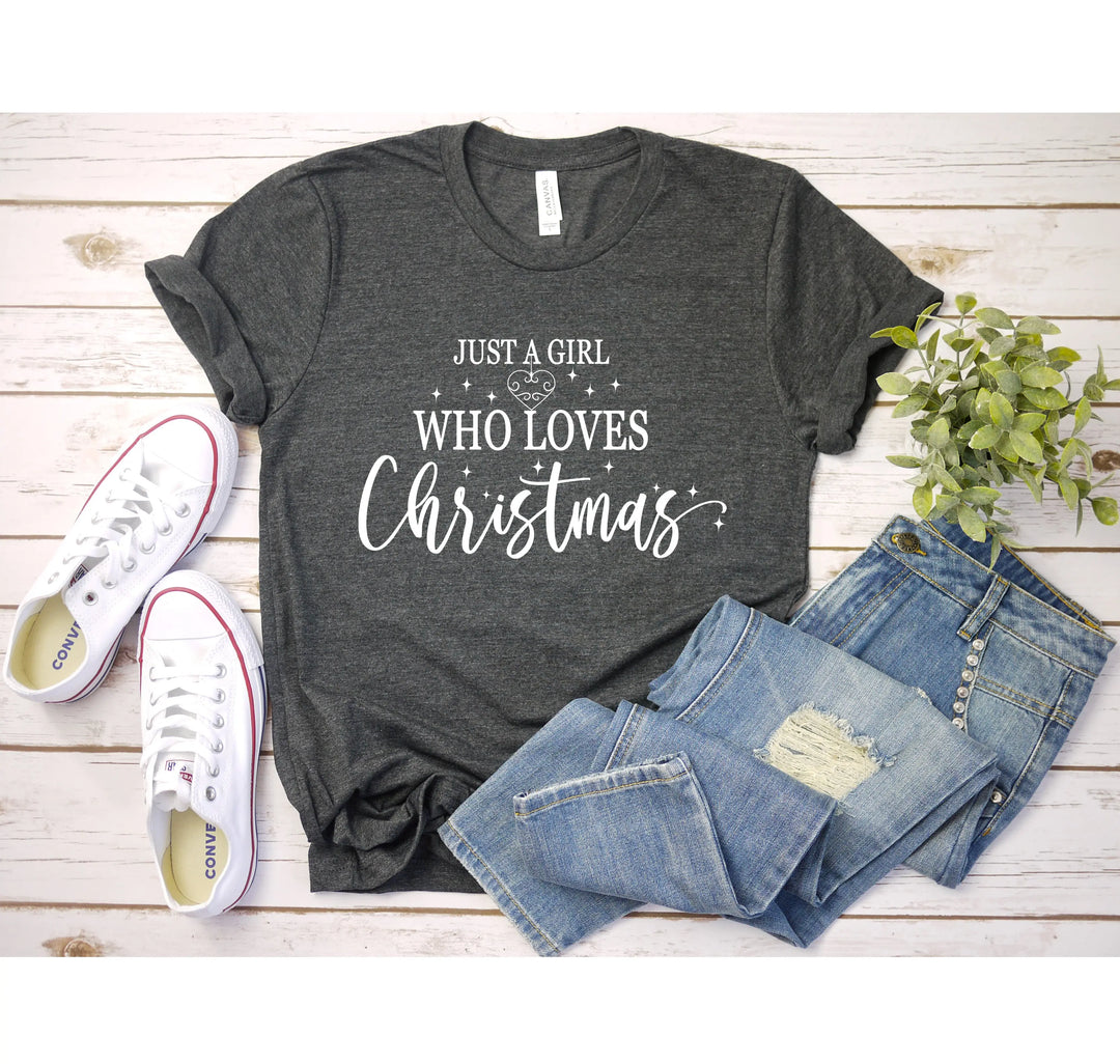 Just a Girl Who Loves Christmas Shirt | Women's Merry Christmas Shirt Shirtprintingcenter