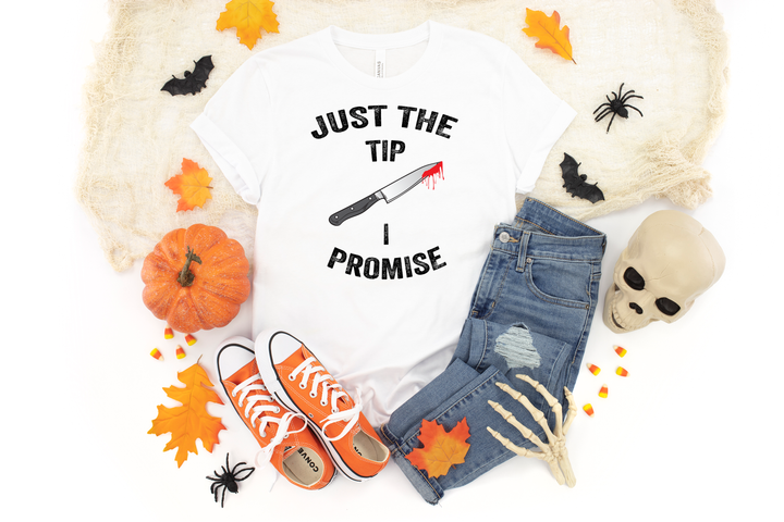 Just the Tip Knife Shirt - Funny Halloween & Murder Tee for Men