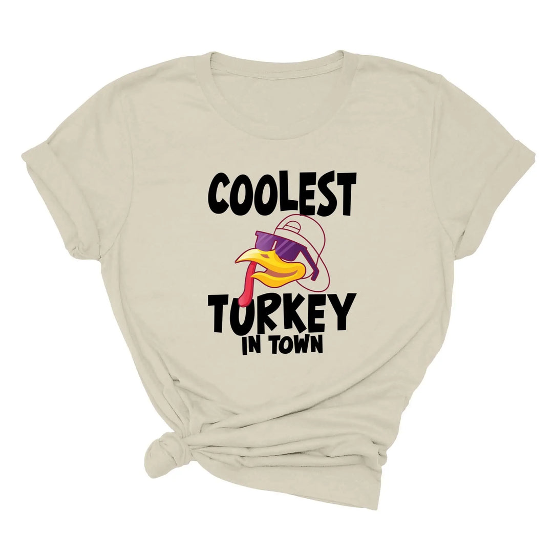 Kids Thanksgiving Shirt | Coolest Turkey in Town Tee Shirtprintingcenter