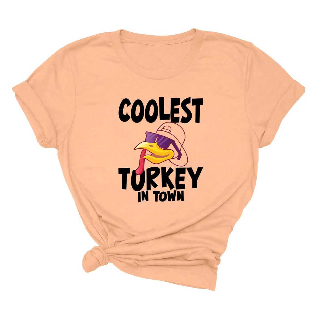 Kids Thanksgiving Shirt | Coolest Turkey in Town Tee Shirtprintingcenter