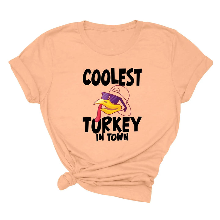 Kids Thanksgiving Shirt | Coolest Turkey in Town Tee Shirtprintingcenter