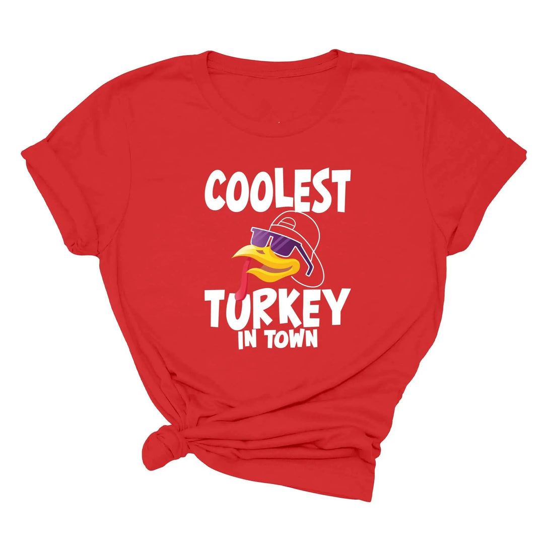 Kids Thanksgiving Shirt | Coolest Turkey in Town Tee Shirtprintingcenter