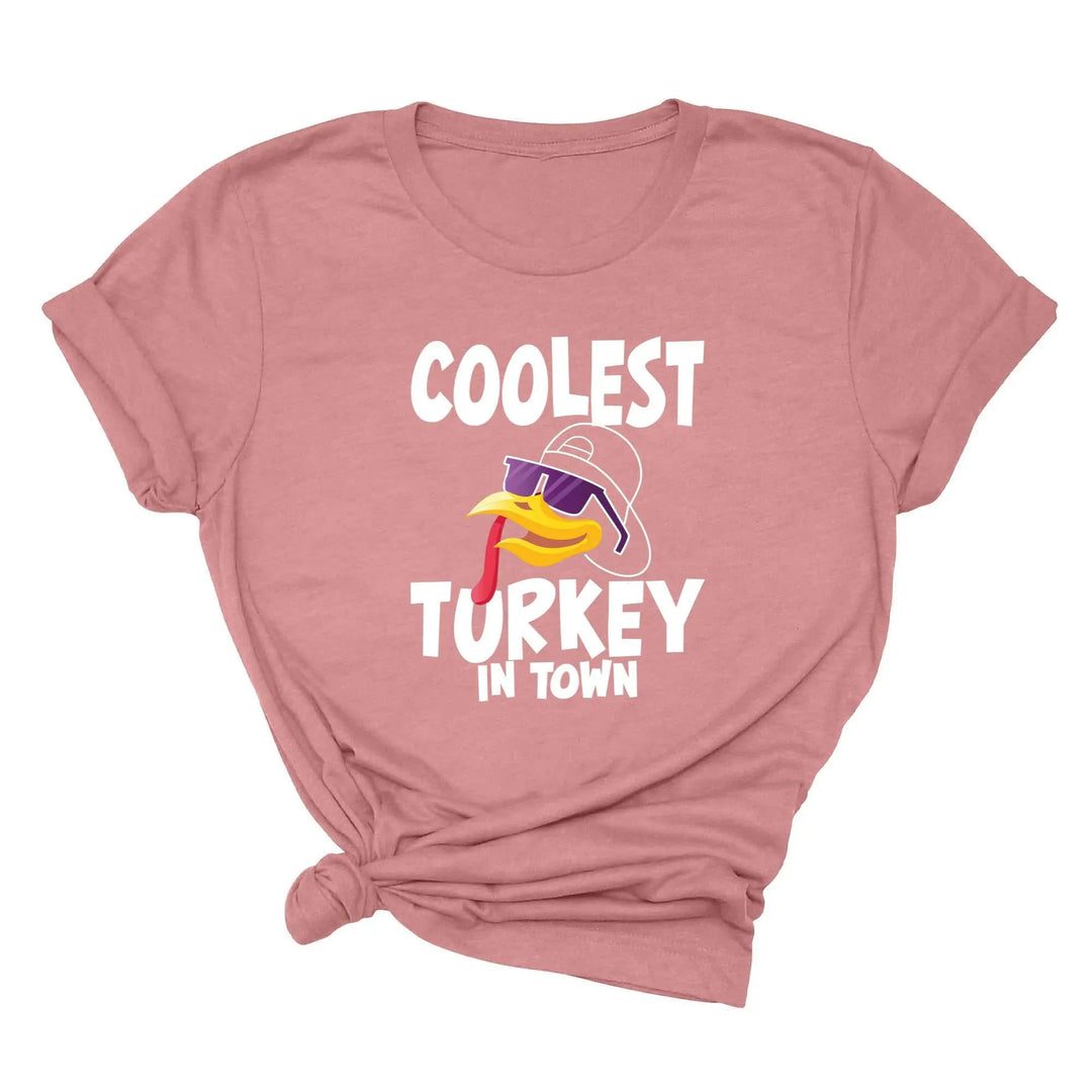 Kids Thanksgiving Shirt | Coolest Turkey in Town Tee Shirtprintingcenter