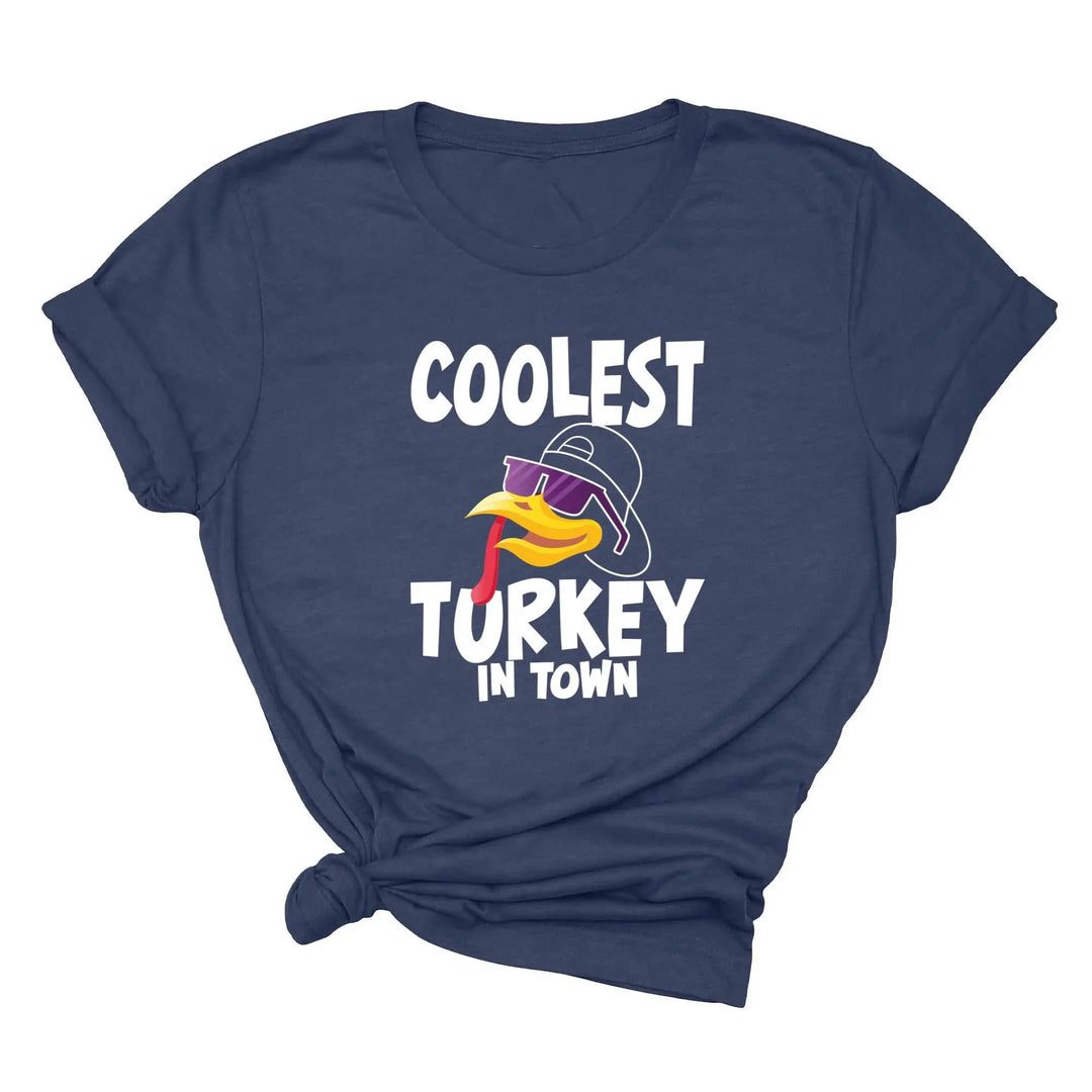 Kids Thanksgiving Shirt | Coolest Turkey in Town Tee Shirtprintingcenter