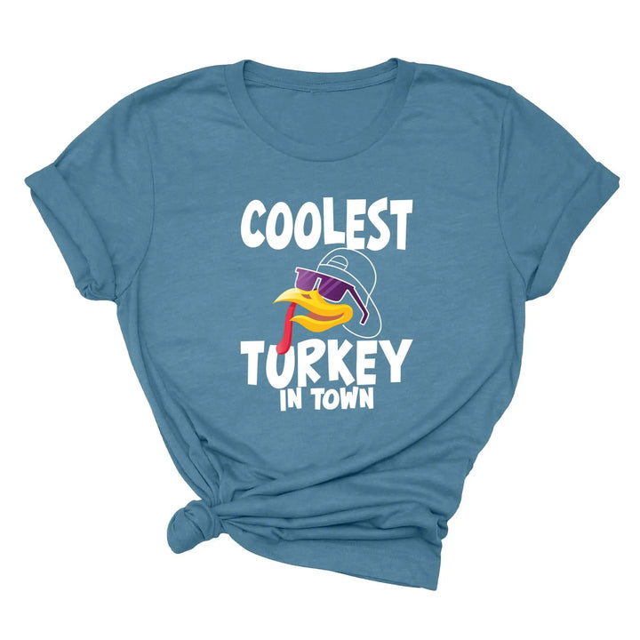 Kids Thanksgiving Shirt | Coolest Turkey in Town Tee Shirtprintingcenter