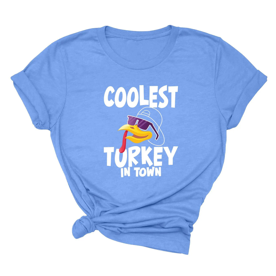 Kids Thanksgiving Shirt | Coolest Turkey in Town Tee Shirtprintingcenter