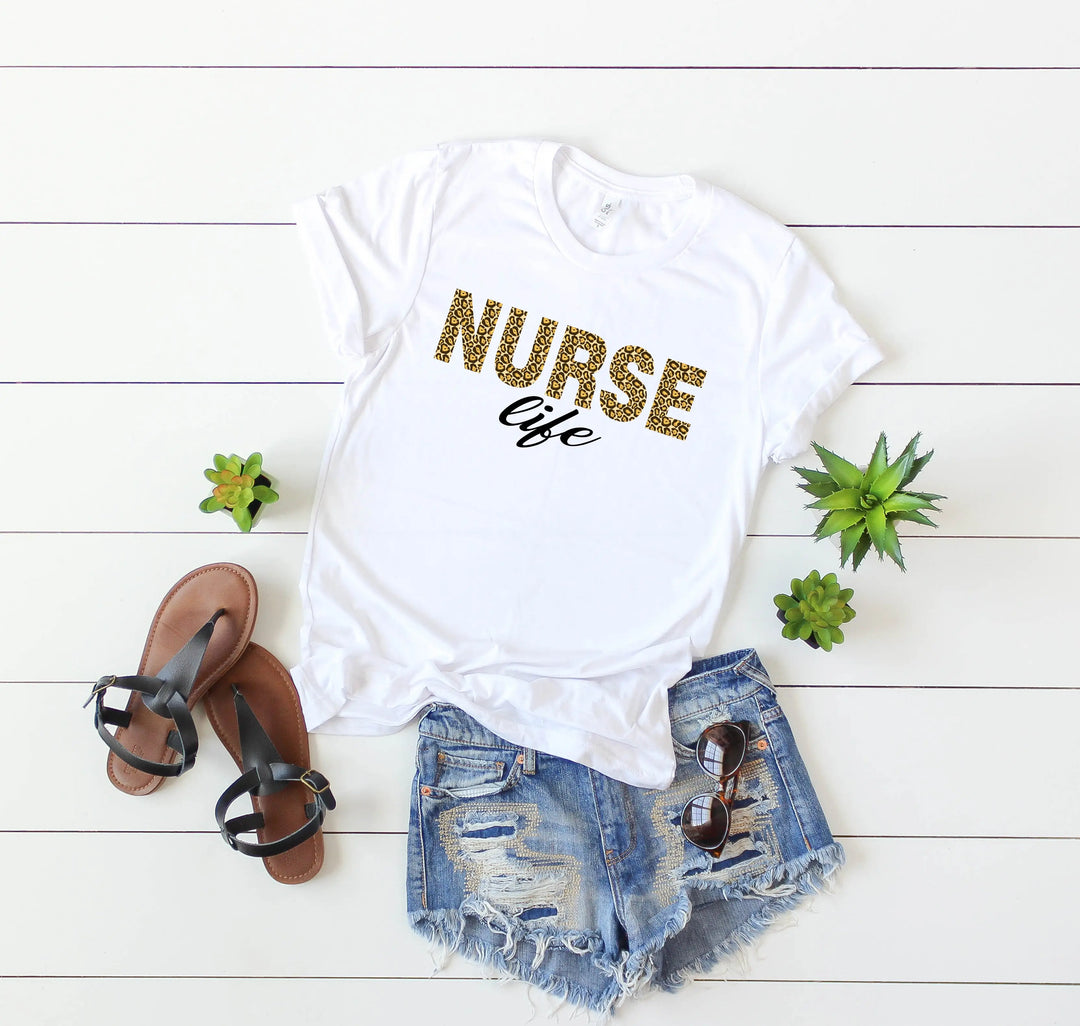 Leopard Nurse Shirt - Future Nurse Gift & Nursing School Tee for Women Shirtprintingcenter