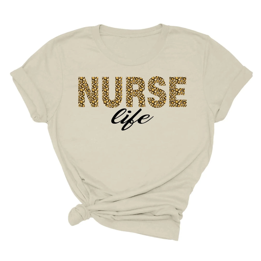 Leopard Nurse Shirt - Future Nurse Gift & Nursing School Tee for Women Shirtprintingcenter