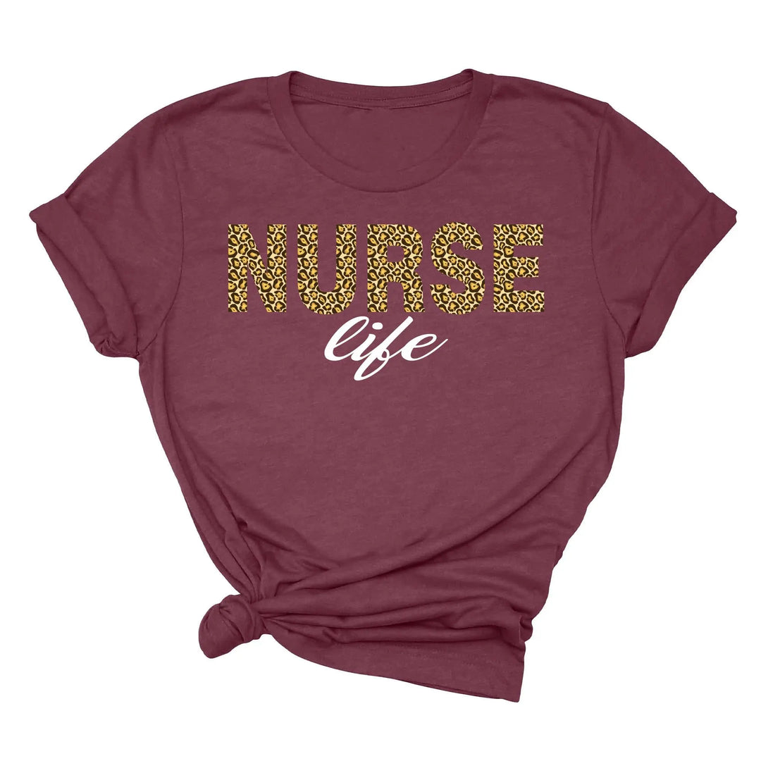 Leopard Nurse Shirt - Future Nurse Gift & Nursing School Tee for Women Shirtprintingcenter