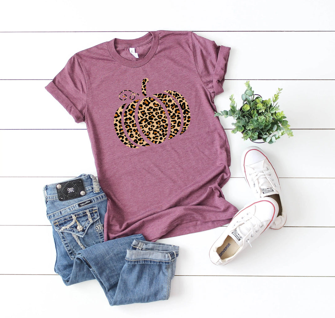 Leopard Pumpkin Shirt | Halloween & Thanksgiving Fall Tee Shirtprintingcenter