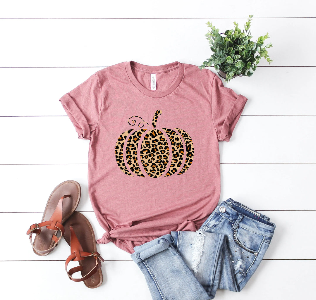 Leopard Pumpkin Shirt | Halloween & Thanksgiving Fall Tee Shirtprintingcenter