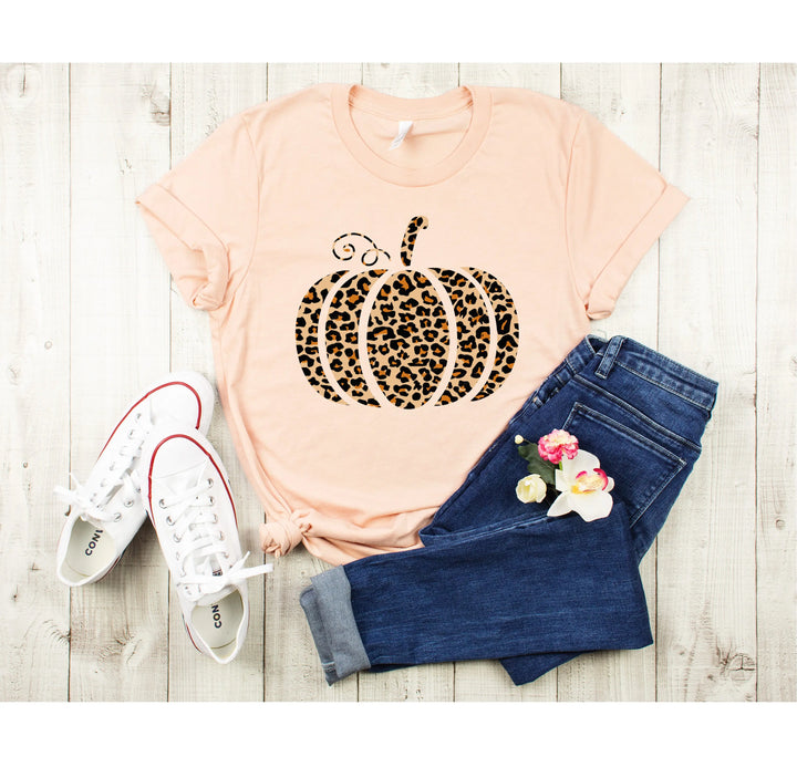 Leopard Pumpkin Shirt | Halloween & Thanksgiving Fall Tee Shirtprintingcenter