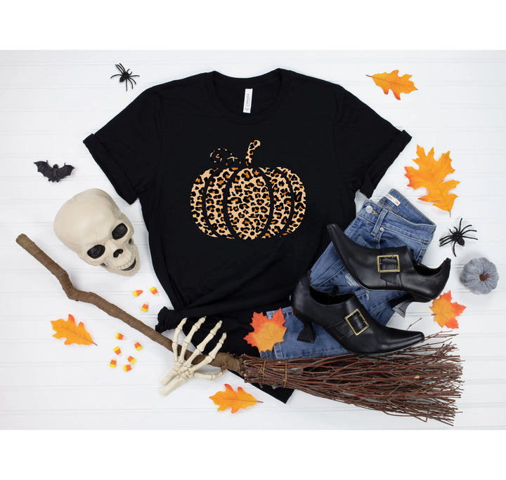 Leopard Pumpkin Shirt | Halloween & Thanksgiving Fall Tee Shirtprintingcenter