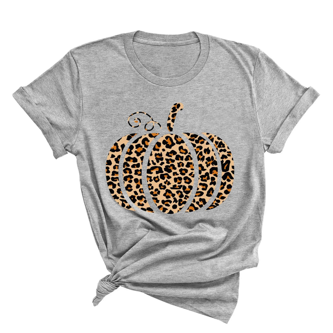 Leopard Pumpkin Shirt | Halloween & Thanksgiving Fall Tee Shirtprintingcenter