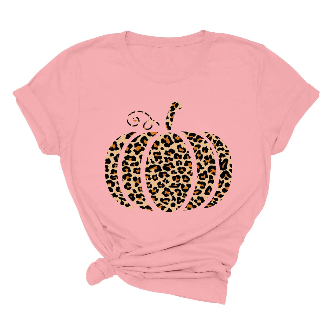 Leopard Pumpkin Shirt | Halloween & Thanksgiving Fall Tee Shirtprintingcenter