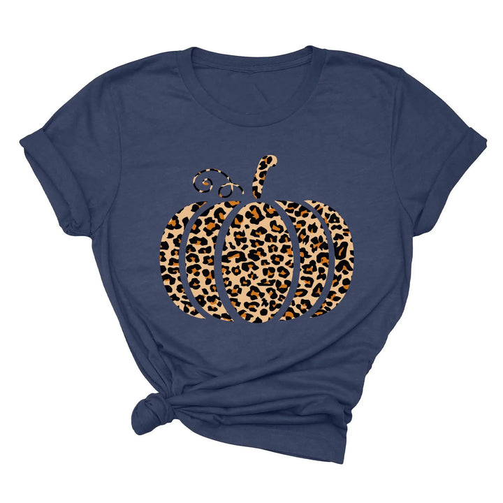Leopard Pumpkin Shirt | Halloween & Thanksgiving Fall Tee Shirtprintingcenter
