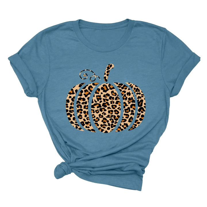 Leopard Pumpkin Shirt | Halloween & Thanksgiving Fall Tee Shirtprintingcenter