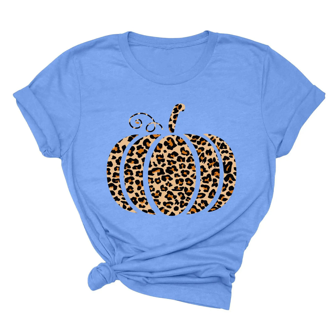 Leopard Pumpkin Shirt | Halloween & Thanksgiving Fall Tee Shirtprintingcenter