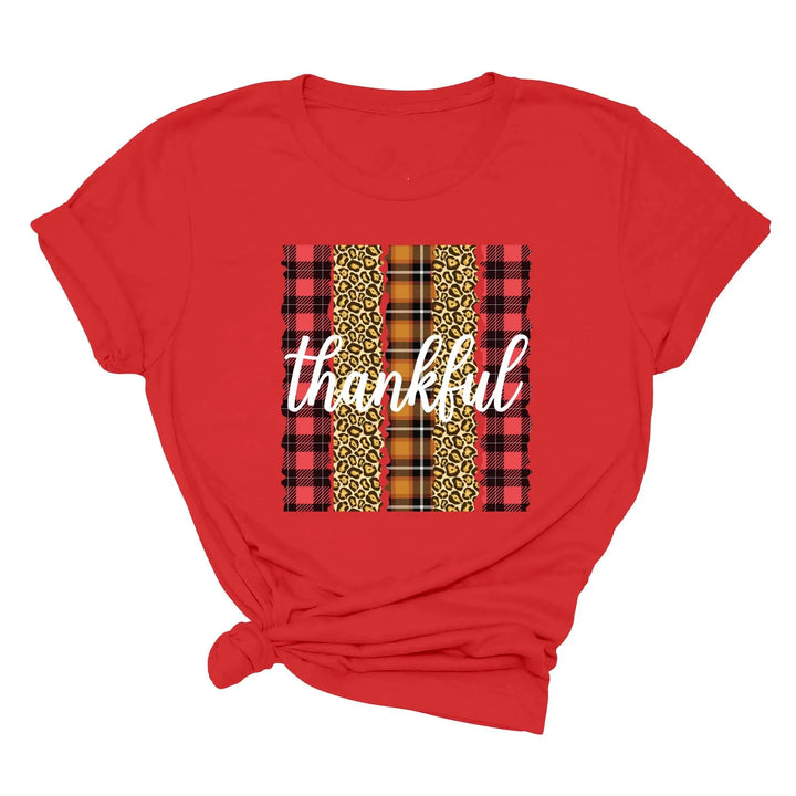 Leopard Thanksgiving Top | Thankful & Blessed Fall Tee Shirtprintingcenter