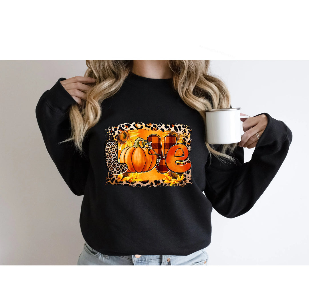 Love Fall Y'all Sweatshirt | Leopard Print Autumn Sweatshirt Shirtprintingcenter