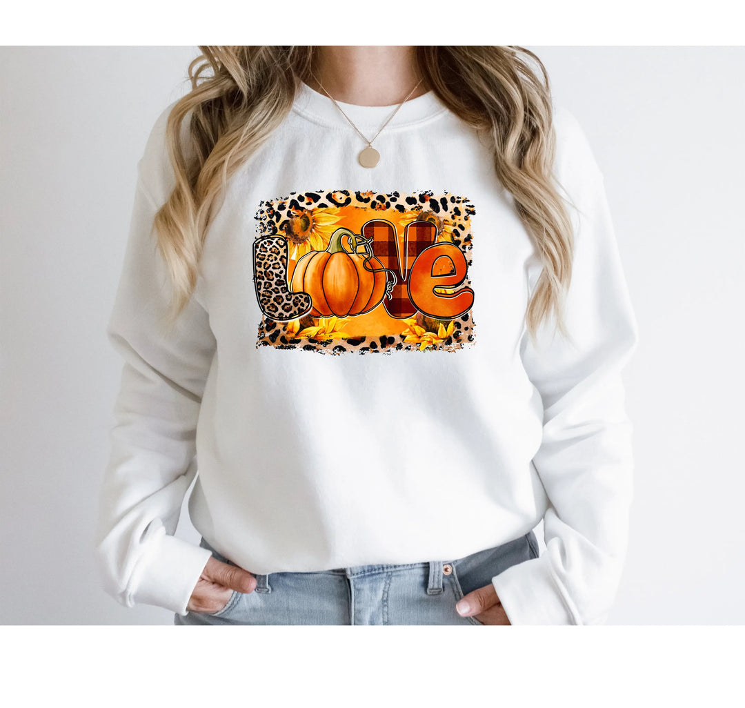 Love Fall Y'all Sweatshirt | Leopard Print Autumn Sweatshirt Shirtprintingcenter