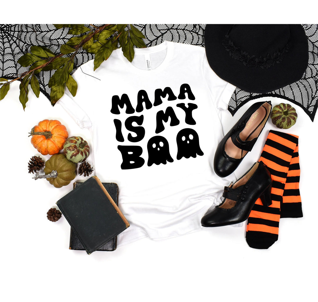 Mama is My Boo Shirt | Cute Halloween Ghost Kids Tee Shirtprintingcenter