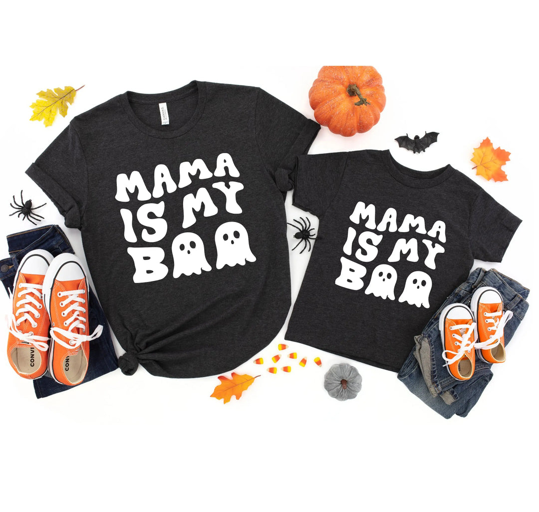 Mama is My Boo Shirt | Cute Halloween Ghost Kids Tee Shirtprintingcenter
