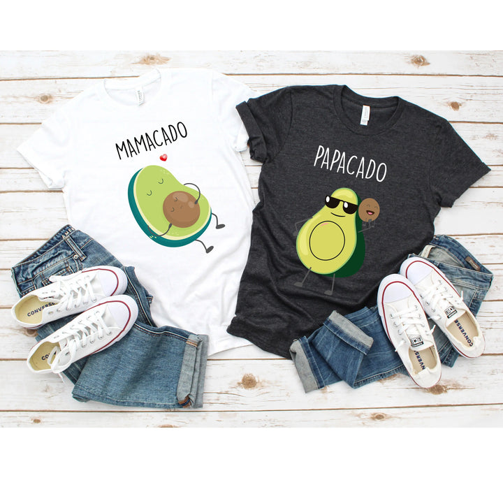 Mamacado & Papacado Pregnancy Shirts - Funny Pregnancy Reveal Tees Shirtprintingcenter