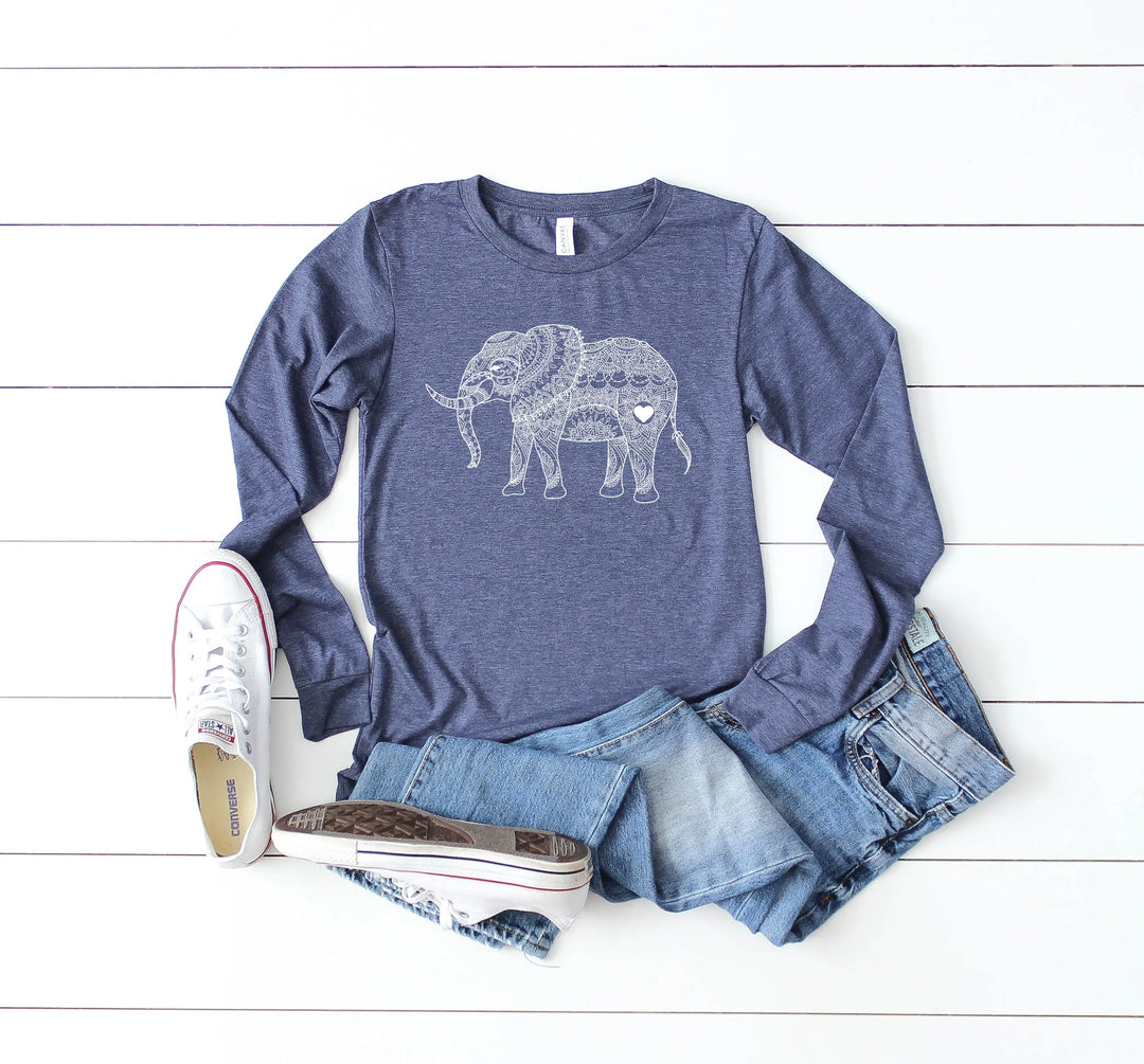 Mandala Elephant Hoodie - Boho Zoo Animal Gift for Elephant Lovers Shirtprintingcenter