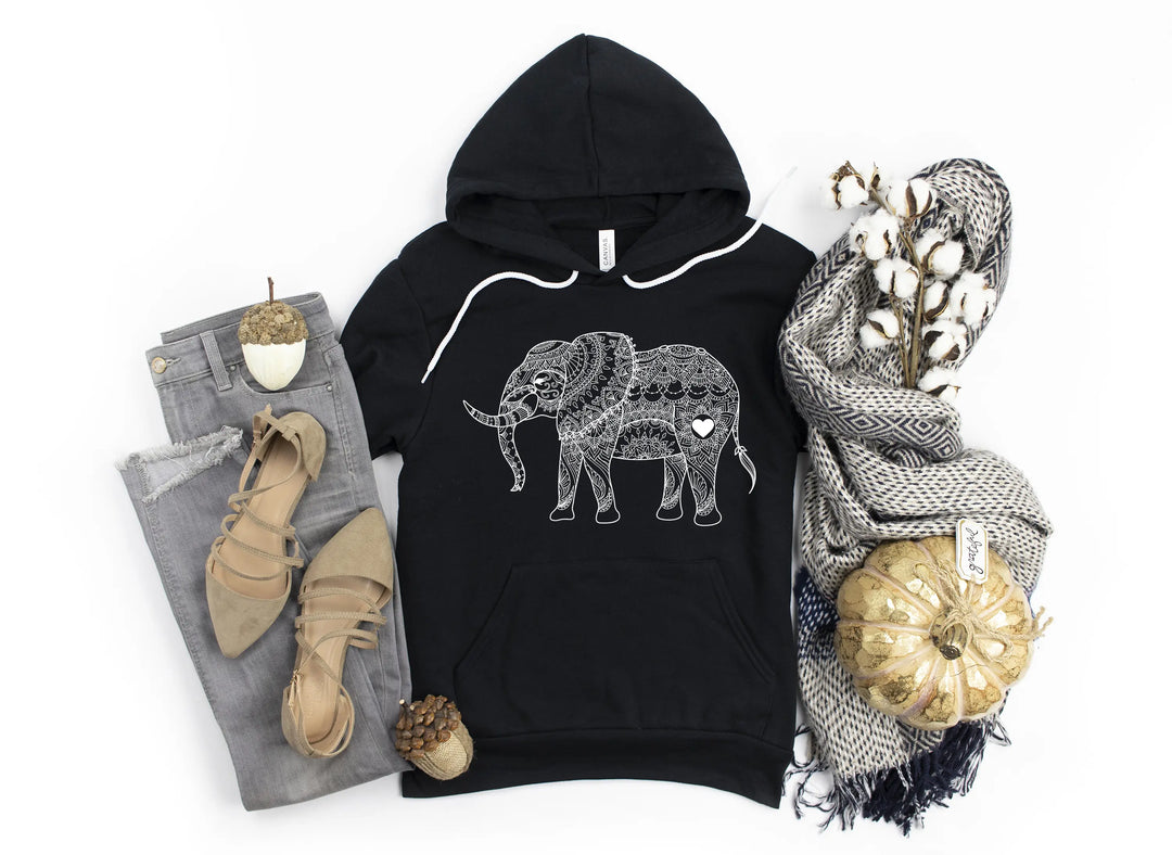 Mandala Elephant Sweatshirt Hoodie - Boho Zoo Animal Gift for Lovers Shirtprintingcenter