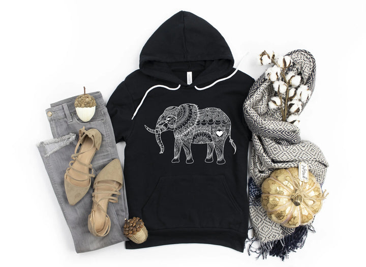 Mandala Elephant Sweatshirt Hoodie - Boho Zoo Animal Gift for Lovers Shirtprintingcenter