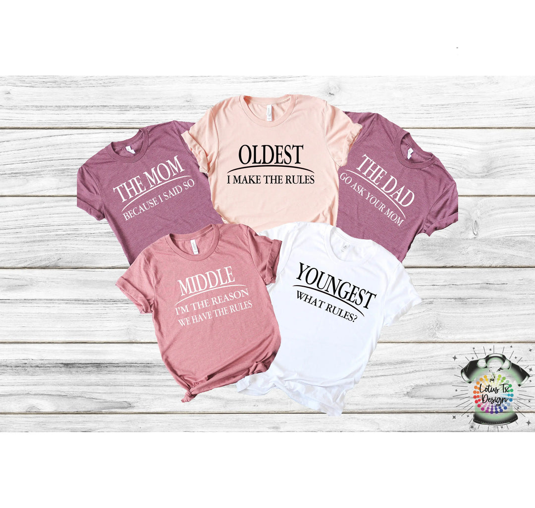 Matching Family Shirts | Rules Family T-Shirt Shirtprintingcenter